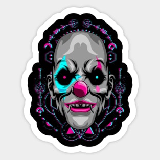 clown head smile glitch Sticker